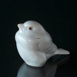Sperling, Royal Copenhagen Vogelfigur Nr. 1519 Weißes Steinzeug mit Braunen Augen