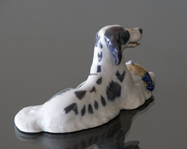 Setter hat einen Fasan apportiert, Royal Copenhagen Hund Figur zugeteilt Nr. 1533