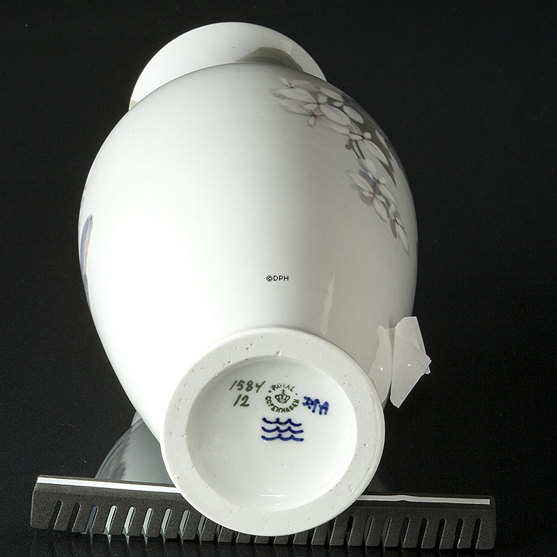 Royal Copenhagen Jugendstil Vase Schmetterlinge, (1894-1922) Nr. 1584-12 Unica