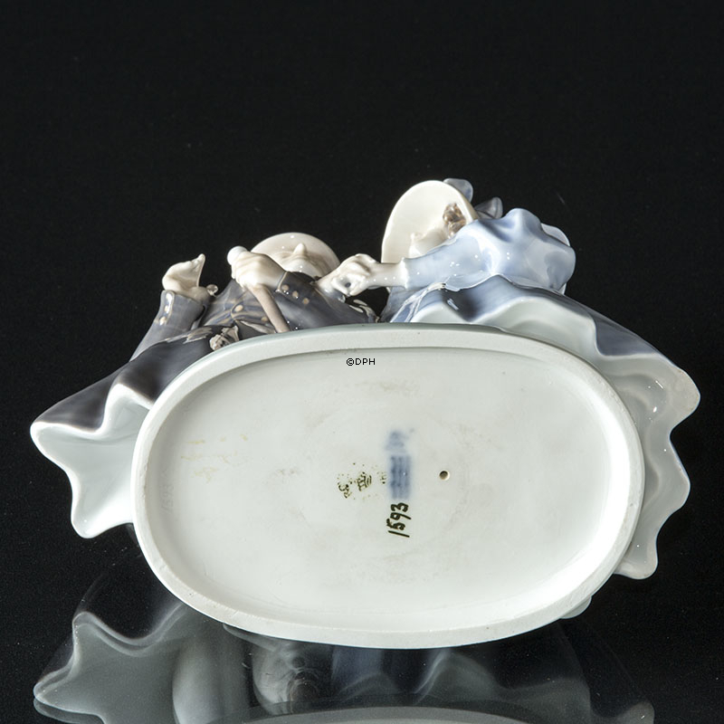 Ein Abend in Tivoli mit einem jungen Paar, Royal Copenhagen Figur Nr. 1593 (UNICA - BLAUES KLEID 1894-1922)