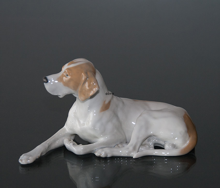 Royal Copenhagen Pointer mit Kopf nach oben 13X24CM, Figur Nr. 1635