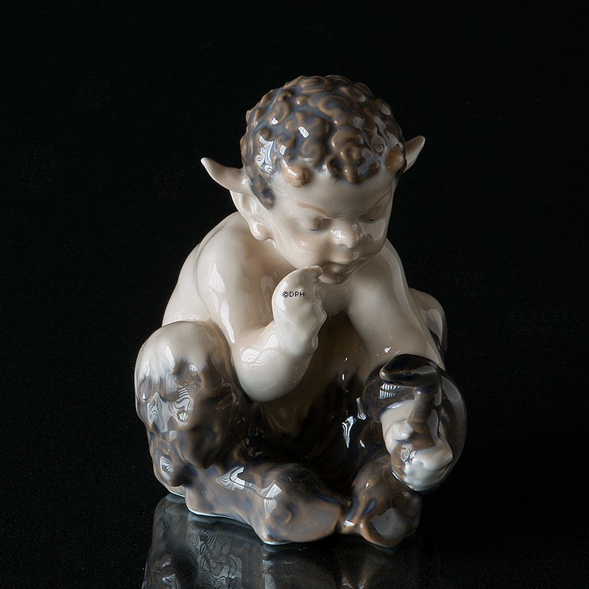 Satyr mit Schlange, Royal Copenhagen Figur Nr. 1712