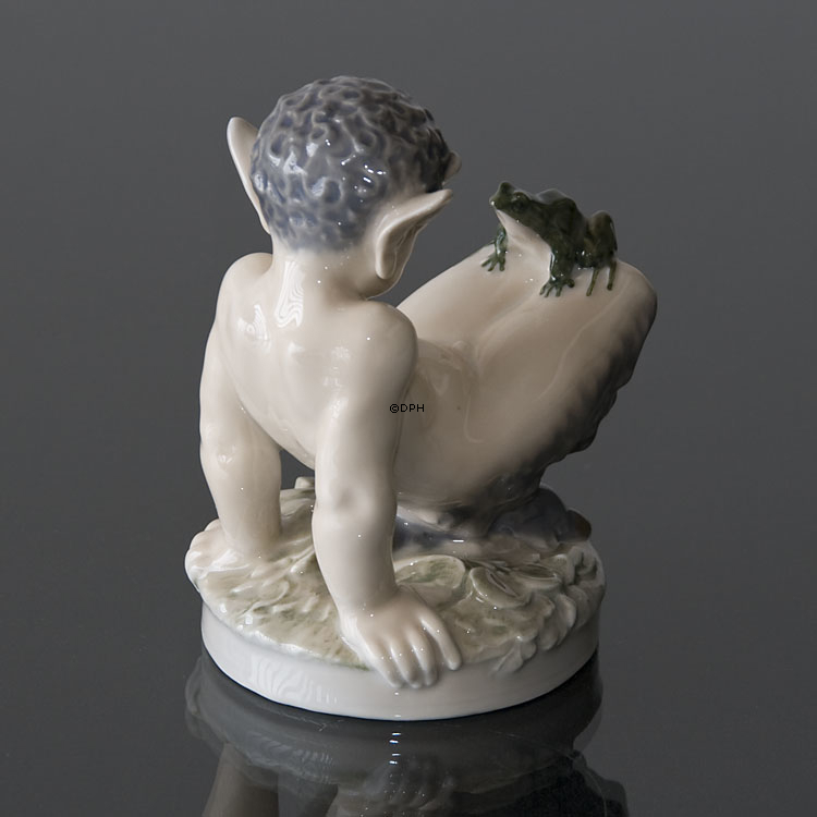 Satyr ( Pan) mit Frosch, Royal Copenhagen Figur Nr. 1713