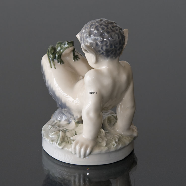 Satyr ( Pan) mit Frosch, Royal Copenhagen Figur Nr. 1713