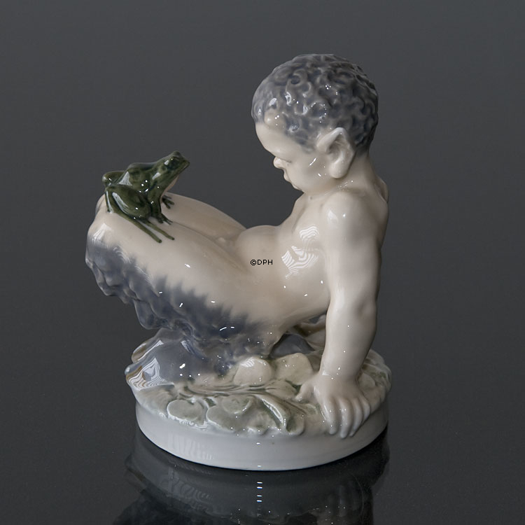 Satyr ( Pan) mit Frosch, Royal Copenhagen Figur Nr. 1713
