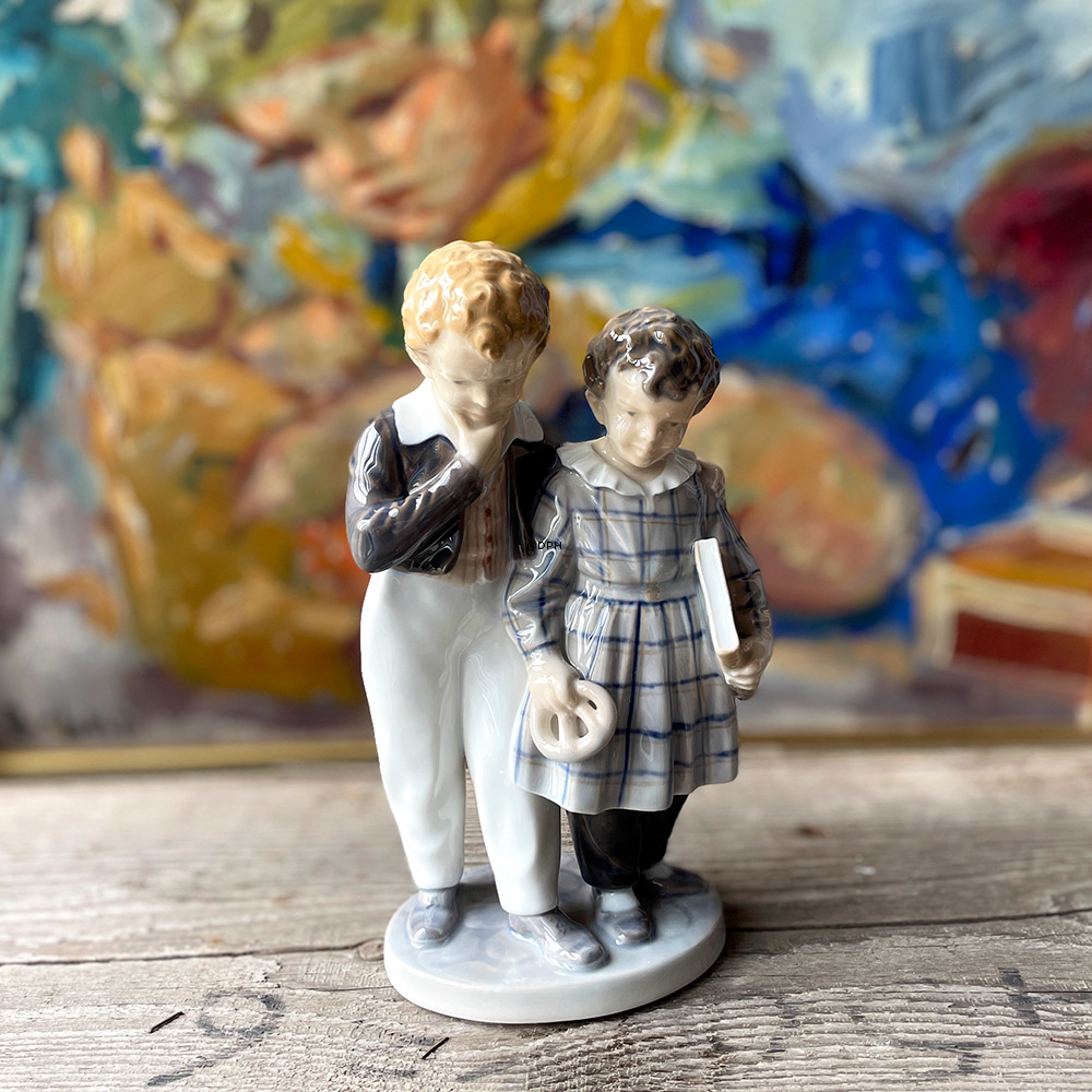 Der Flug nach Amerika, zwei Jungs gehen ins Land der Freien, Royal Copenhagen Figur Nr. 1761