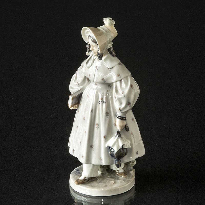 Dame mit Buch und Tasche (1894-1922), Royal Copenhagen Figur Nr. 1770