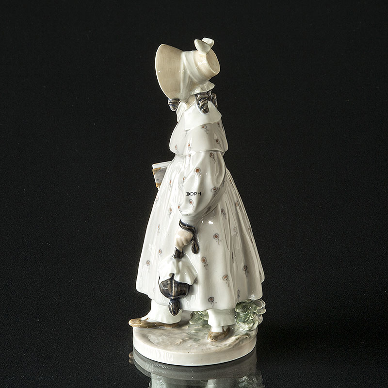 Dame mit Buch und Tasche (1894-1922), Royal Copenhagen Figur Nr. 1770
