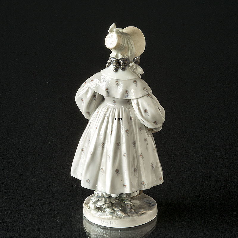 Dame mit Buch und Tasche (1894-1922), Royal Copenhagen Figur Nr. 1770