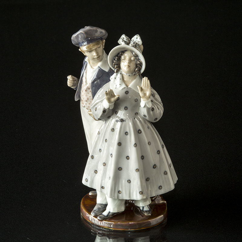Hans & Trine, Junge und Mädchen, Royal Copenhagen Figur Nr. 1783 Braunem Sockel (1894-1922)