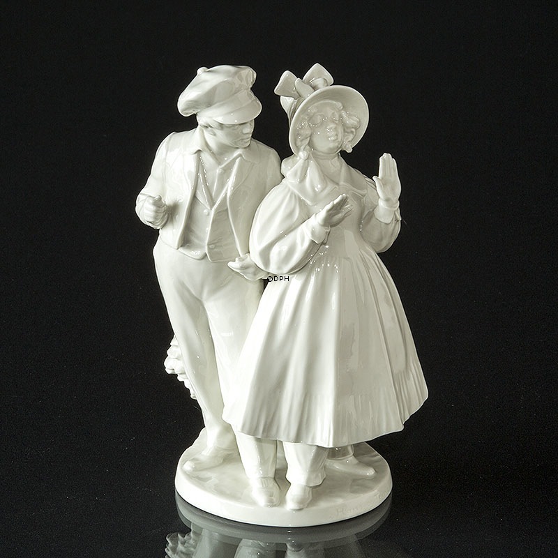Hans & Trine, Junge und Mädchen, Royal Copenhagen Figur Nr. 1783 (UNICA Weiß - Signiert Gunhil Gunnersson 1978)