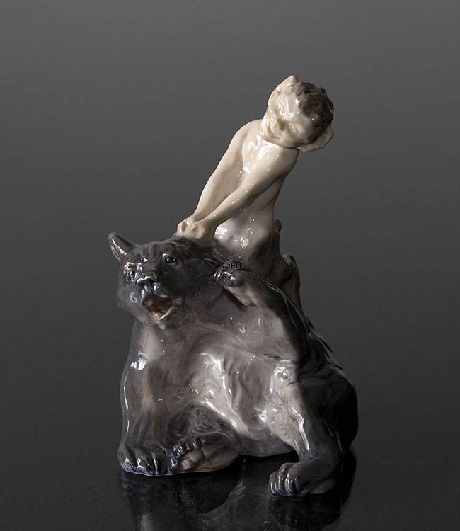 Satyr mit Bär, Royal Copenhagen Figur Nr. 1804