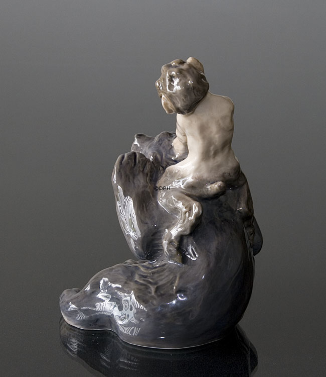 Satyr mit Bär, Royal Copenhagen Figur Nr. 1804