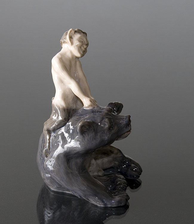Satyr mit Bär, Royal Copenhagen Figur Nr. 1804