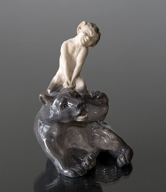 Satyr mit Bär, Royal Copenhagen Figur Nr. 1804
