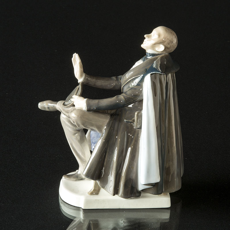 Hans Chr. Andersen Figur, sitzend mit Hut Royal Copenhagen Figur Nr. 1848 (1894-1922)