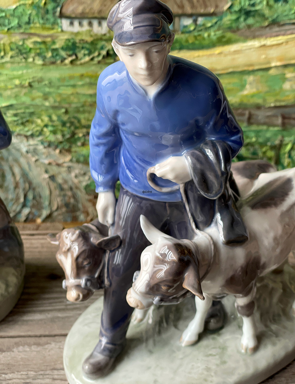 Junge mit 2 Kälbern, Royal Copenhagen Figur Nr. 117 oder 1858