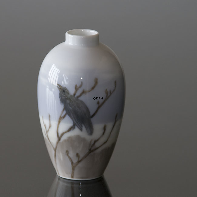 Vase mit Vogel auf Zweig, Royal Copenhagen Nr. 1929-47-5