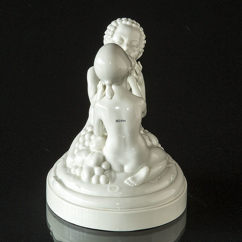 Adam und Eva mit Äpfeln, Signiert Ingeborg Nielsen, Private 1926 Blanc de Chine