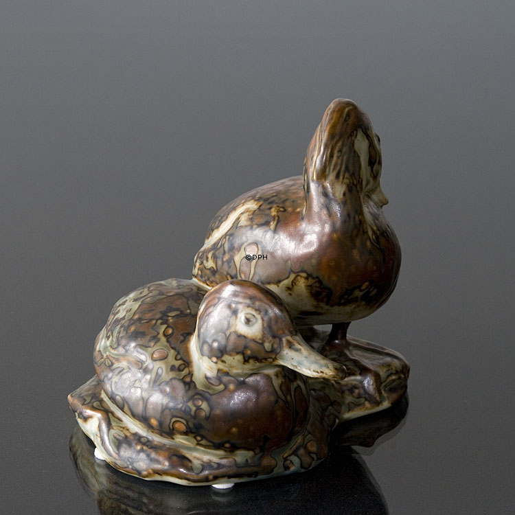 Paar Enten, Royal Copenhagen Steingutfigur Nr. 20004