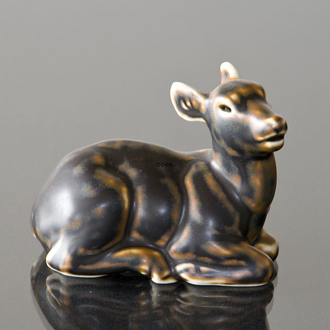 Liegendes Kitz, Royal Copenhagen Steingut Figur Nr. 183 oder 20183