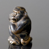 Affe der Denker, 8,5cm, Royal Copenhagen Steingutfigur Nr. 20187