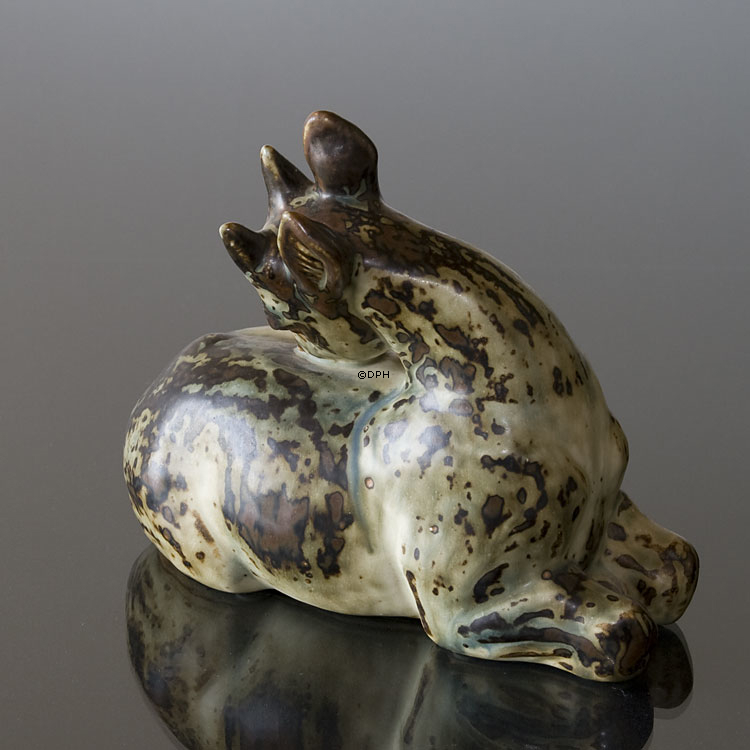 Hirschkitz, Royal Copenhagen Steingut Figur Nr. 20214