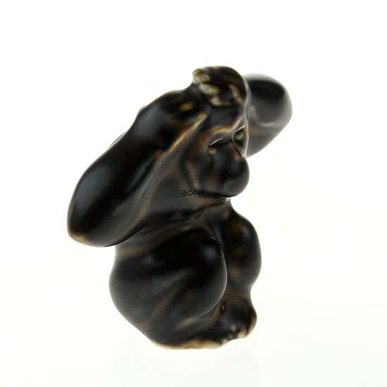 Affe sehr überrascht, 6,5cm, Royal Copenhagen Steinzeugfigur Nr. 20217
