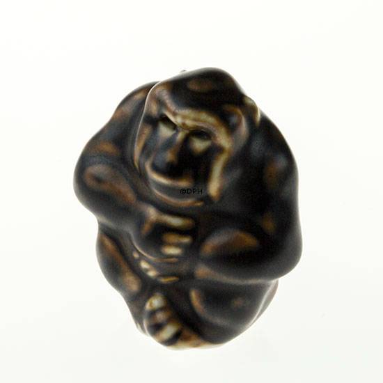 Affe sitzend, Royal Copenhagen Steingut Figur Nr. 20219