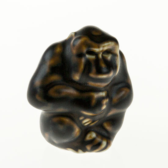 Affe sitzend, Royal Copenhagen Steingut Figur Nr. 20219