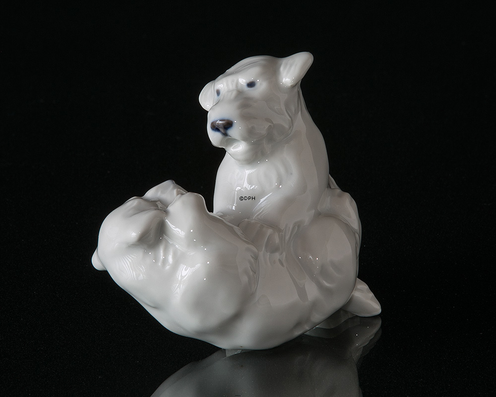 Spielende Sealyham Hunde Royal Copenhagen Hundefigur Nr. 20231