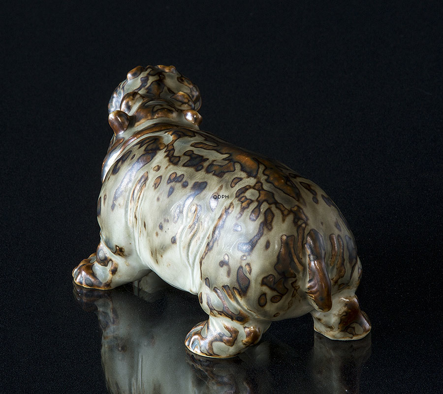 Nilpferd mit offenem Mund, Royal Copenhagen Steingutfigur Nr. 20239