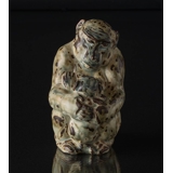 Affe mit Baby, Royal Copenhagen Steinzeugfigur Nr. 20241