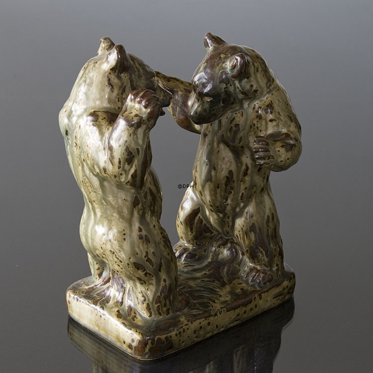 Bären bereit zum Kampf, Royal Copenhagen Steinzeug Figur Nr. 20548