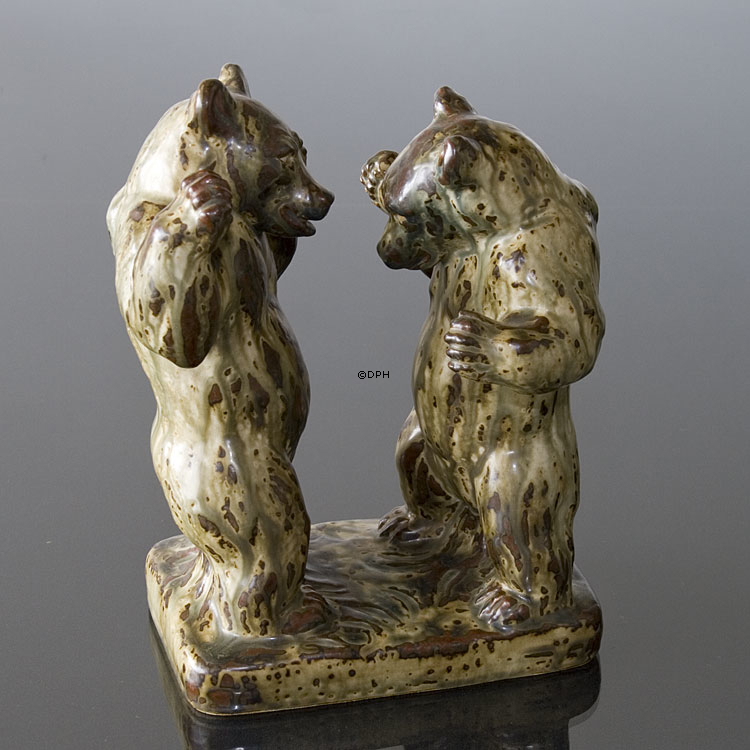 Bären bereit zum Kampf, Royal Copenhagen Steinzeug Figur Nr. 20548