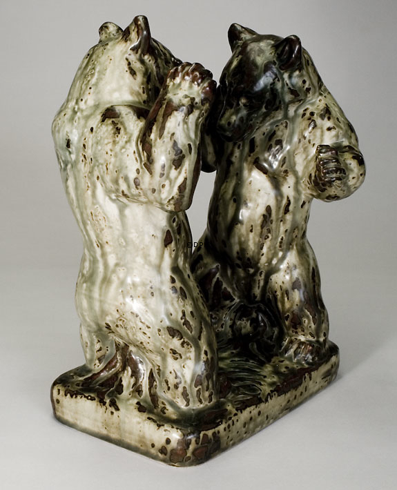 Bären bereit zum Kampf, Royal Copenhagen Steinzeug Figur Nr. 20548