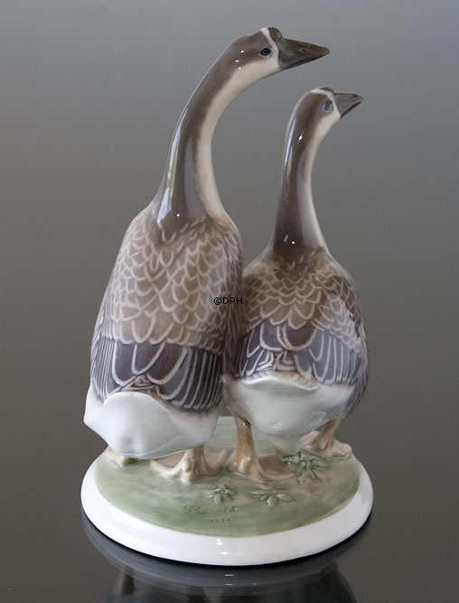 Gruppe von Gänsen, Royal Copenhagen Vogelfigur Nr. 2068
