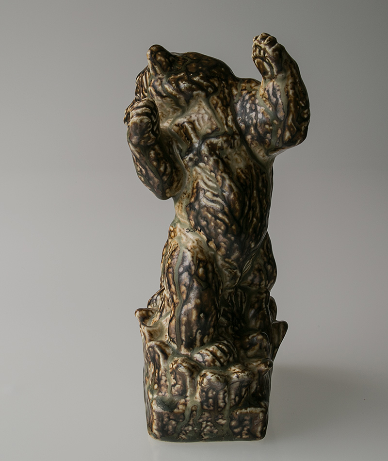 Bär und Schlange, wer ist der stärkere ?, Royal Copenhagen Steinzeug Figur Nr. 21152