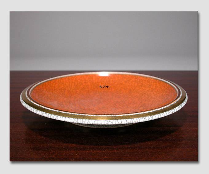 Orange Schale, Craquele. Royal Copenhagen Nr. 212-2568