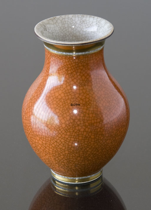 Orange Craquele Vase 11cm, Royal Copenhagen Nr. 212-2736
