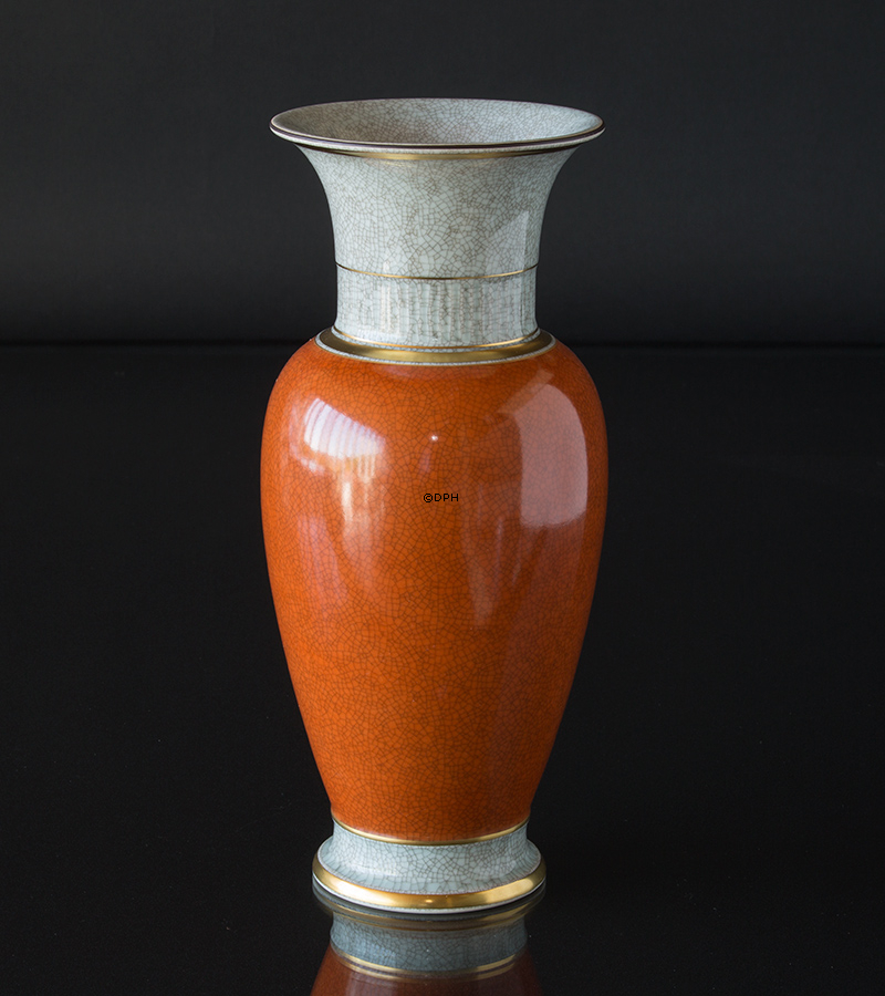 Orangefarbene Vase 32 cm, Royal Copenhagen Nr. 212-3055