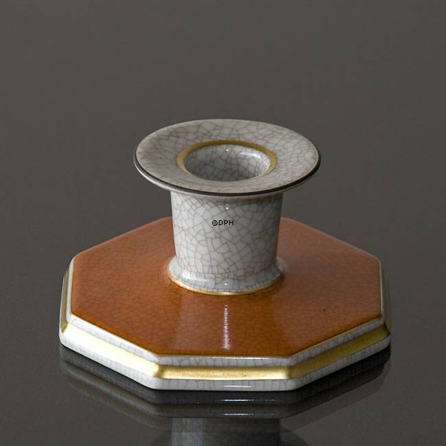 Leuchter Orange Craquele eckig, Royal Copenhagen Nr. 212-3334