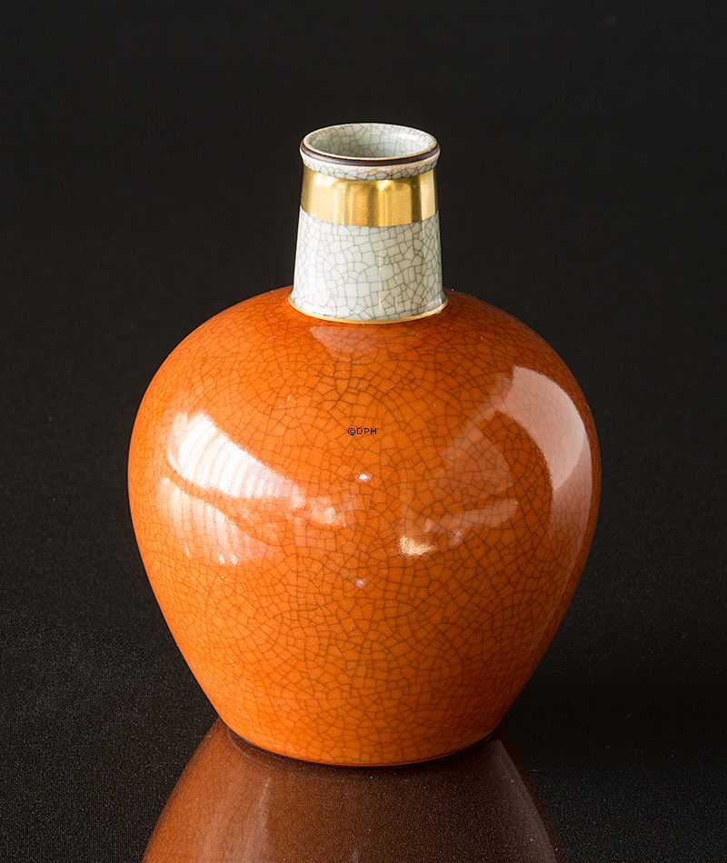 Rote Craquele Vase, Royal Copenhagen Nr. 212-3582