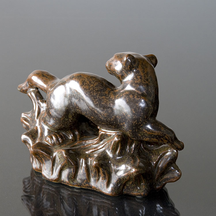 Hermelin, Royal Copenhagen Steingut Figur Nr. 21408