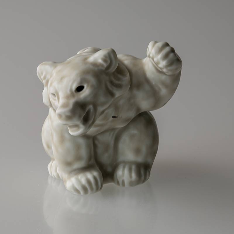 Weißes Eisbärjunges, Royal Copenhagen Steingutfigur Nr. 21433