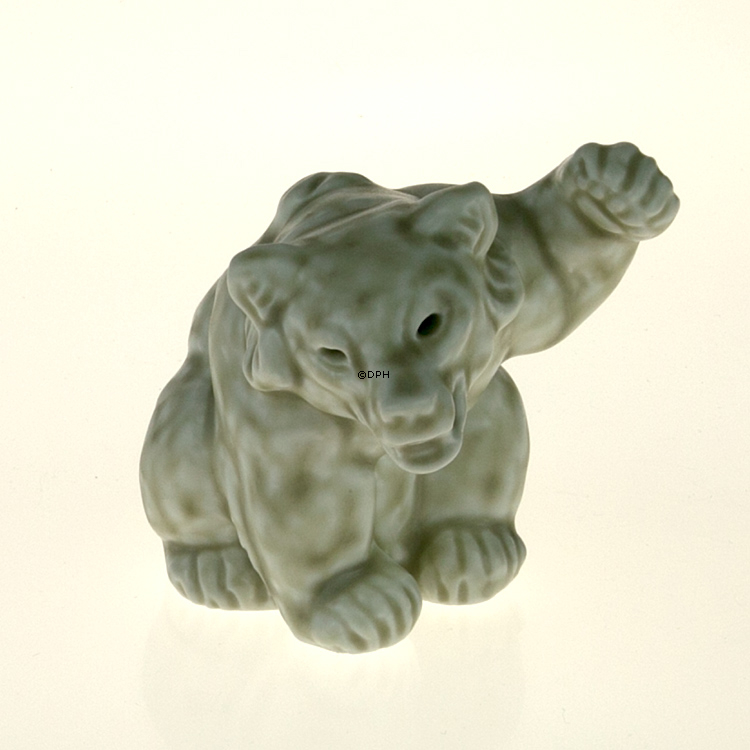 Weißes Eisbärjunges, Royal Copenhagen Steingutfigur Nr. 21433