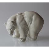 Weißer Eisbär stehend, Steingut, Royal Copenhagen Figur Nr. 21519