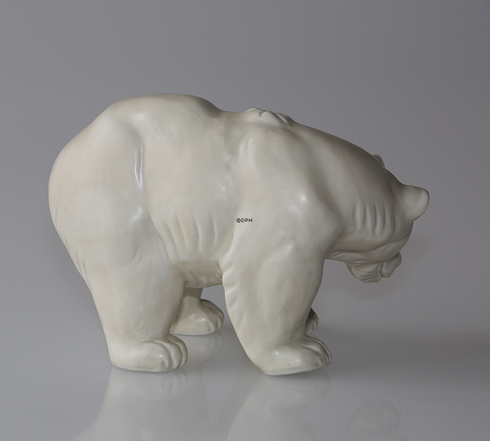 Weißer Eisbär  stehend, Steingut, Royal Copenhagen Figur Nr. 21519