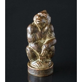 Affe, sitzend, 22cm, Royal Copenhagen Steinzeugfigur Nr. 21633