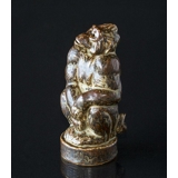 Affe, sitzend, 22cm, Royal Copenhagen Steinzeugfigur Nr. 21633